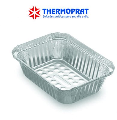 Marmita Bandeja Retangular de Alumínio Thermoprat 500ml fechamento manual