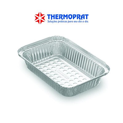 Marmita Bandeja Retangular de Alumínio Thermoprat 750ml fechamento manual