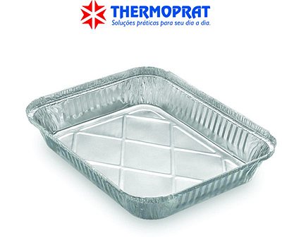 Marmita Bandeja Retangular de Alumínio Thermoprat 2000ml fechamento manual