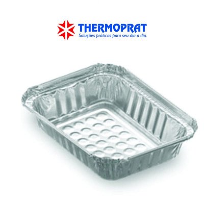 Marmita Bandeja Retangular de Alumínio Thermoprat 230ml fechamento manual