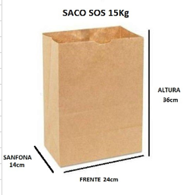 Saco delivery Kraft natural tipo SOS - 15kg - 200un