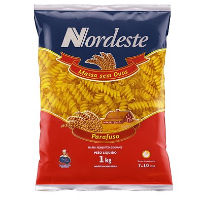 Macarrão Parafuso sem Ovos Nordeste 1kg