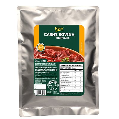Carne Cozida Bovina Desfiada Vapza 1kg