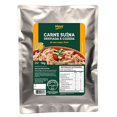 Carne Suína Desfiada e Cozida Vapza 1kg