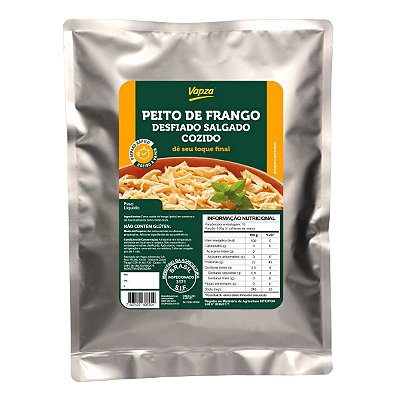 Peito de Frango Desfiado Salgado Cozido Vapza 2,5kg