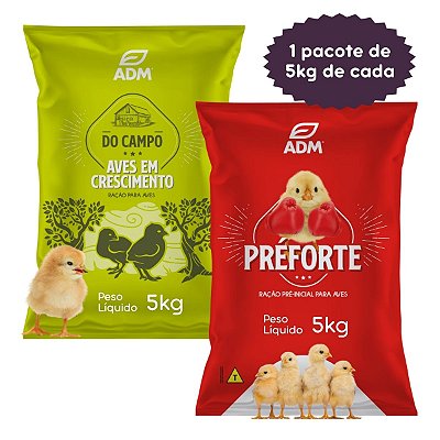 Ração Pré Inicial Para Aves + Ração Para Aves Em Crescimento