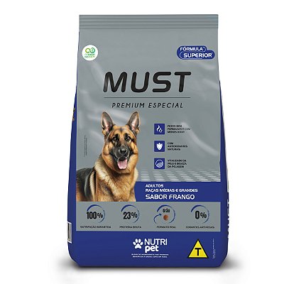 Ração Must Premium Especial Adultos Raças Médias e Grandes Sabor Frango 15kg
