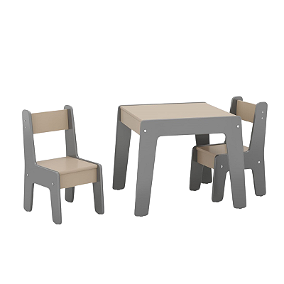 Conjunto Mesa Infantil C/ 2 Cadeiras MDF Diana Cinza Connect
