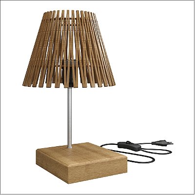 Luminária Nero Mesa MDF Freijó 31x17cm Design Moderno