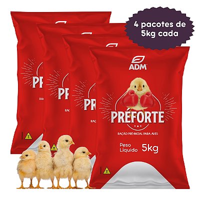 PRÉFORTE Ração Pré Inicial Para Aves 20kg