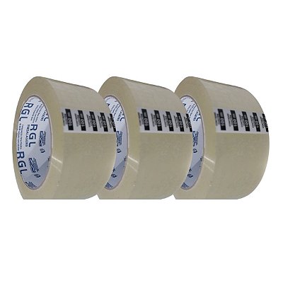 Kit 3 Fitas Adesivas Transparentes RGL 45mmx100m - 45 Micras