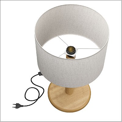Luminaria Abajur De Mesa Nanna Em Madeira Ofertamo Off White