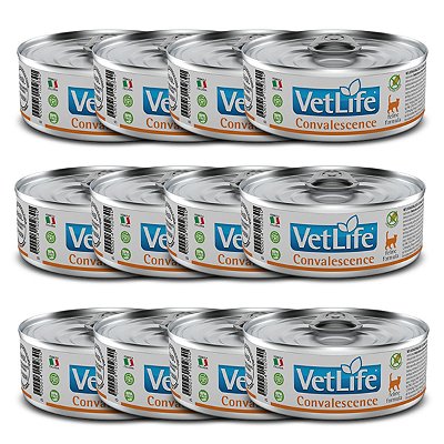 Kit c/ 12 Vet Life Convalescence Ração Úmida p/ Gatos 85g