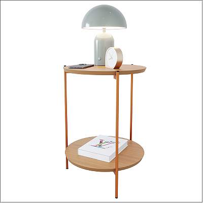 Mesa De Apoio Lateral Duda Nature/Bronze