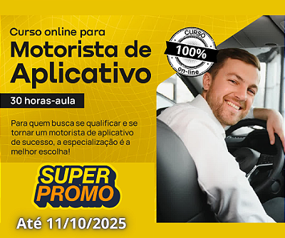 Curso online de Motorista de Aplicativo - Petrolina