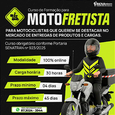 Curso Formação MotoFrete 100% Online