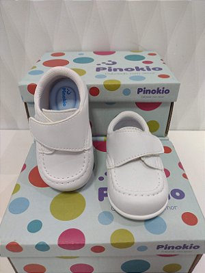 Tênis Enzo para bebê com velcro e solado anti derrapante - Branco
