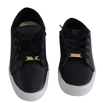 Tênis Infantil Pietra Preto com cadarço