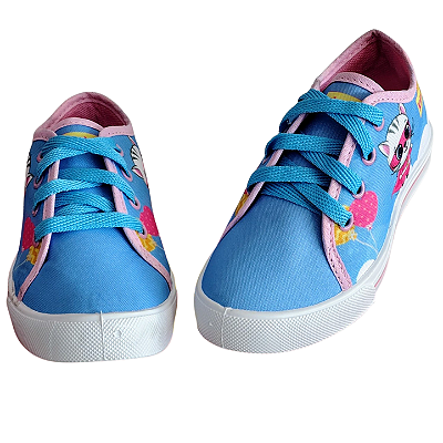 TÊNIS ALICE ESCOLAR AZUL COM ROSA