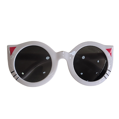 Óculos de sol infantil formato gatinha- recreativo com proteção UV - Branco