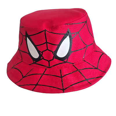 Chapéu Infantil bucket vermelho estampado Homem Aranha