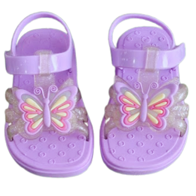 Sandália Infantil Menina com Borboleta e Glitter - Lue Lua