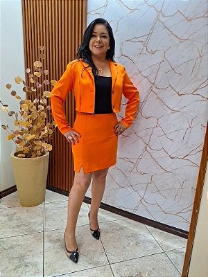 Conjunto Alfaiataria Gislaine Laranja