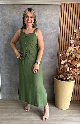 Conjunto Saia Midi Verde