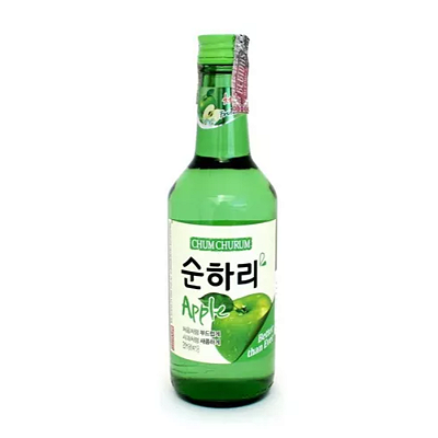 SOJU SABORIZADO MAÇA VERDE CHUM CHURUM LOTTE 360ML 12%