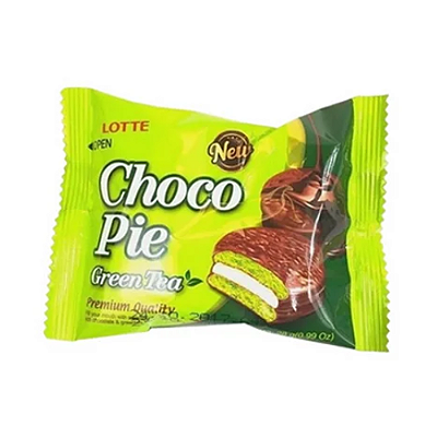 CHOCOPIE MATCHA CHÁ VERDE BOLINHO LOTTE 1UN 28G