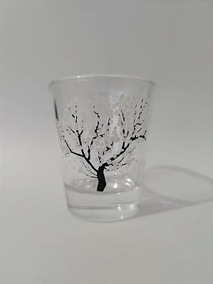 Copo de Soju Shot de Vidro Flor de Cerejeira Muda de Cor