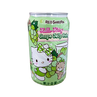 BEBIDA SABOR UVA VERDE GRAPE JELLY BOBA HELLO KITTY 310ML - RED SAKURA