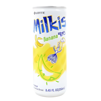 BEBIDA GASEIFICADA MILKIS SABOR BANANA LOTTE 250ML