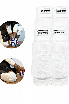 Kit Joelheira Titanium + Cotoveleira Titanium AM Sports - Branco