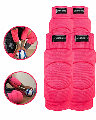 Kit Joelheira Premium + Cotoveleira Premium AM Sports - Rosa