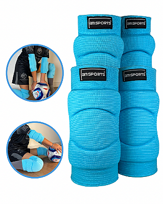 Kit Joelheira Infantil+ Cotoveleira Infantil - Azul Claro