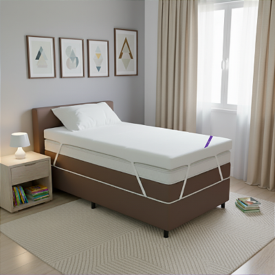 Pillow Top Solteiro Premium Confort Plus Lavável em Máquina Branco 88x188x10
