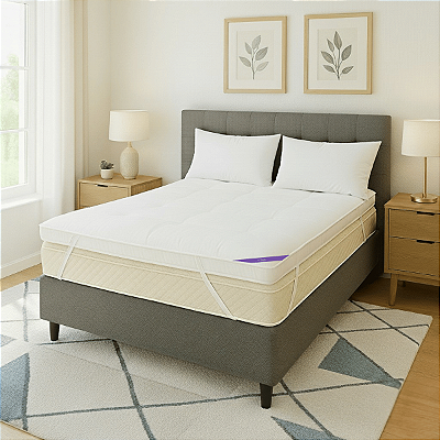 Pillow Top Casal Premium Confort Plus Lavável Em Máquina - Branco- 138x188x10cm