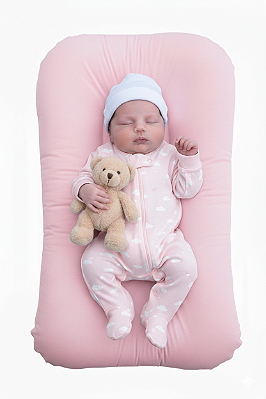 Aconchego do Bebê Confort Baby 90x67 + Capa Rosa Dupla Face com Ziper Lavável em Máquina
