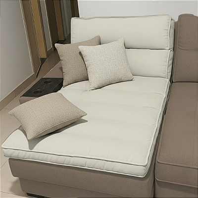 Pillow Top Sofá Retrátil Confort Wavy Castor 220x100x12cm Dupla Face Lavável em Máquina