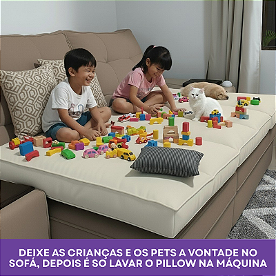 DUPLICADO - Pillow Top Sofá Retrátil Confort Wavy Cinza 160x80x12cm Dupla Face Lavável em Máquina