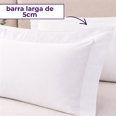 Par Fronha Hotel Algodão 200 Fios Barra Larga Padrão Americano
