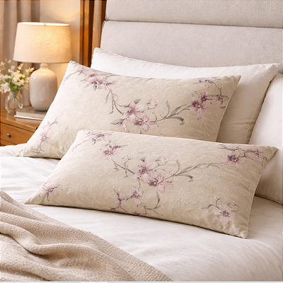 Par Fronhas 400 Fios 50x90cm Estampada Zíper na Parte Maior Airbnb