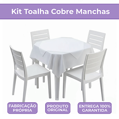 Toalha Cobre Manchas Chá Kit com 20 Unidades em Tecido Oxford com Barrinha Reta 75x75cm