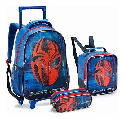 Mochila Lancheira Estojo Infantil Homem Aranha Menino