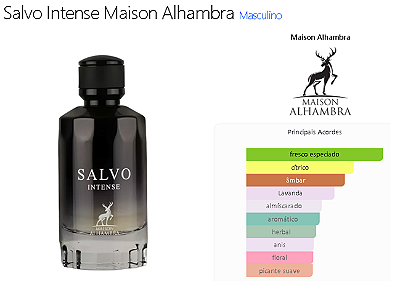 Salvo Intense Eua de Parfum de Maison Alhambra 100ml