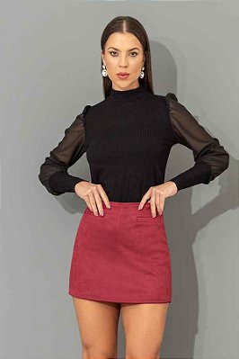 Blusa Canelado Milano/Chiffon