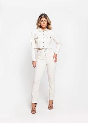 Calça Reta Feminina White Jeans
