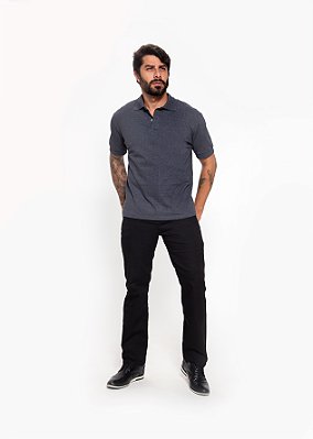 Calça Reta masculina Cetim Total Black c/ Laycra