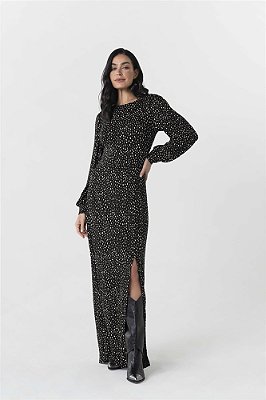 Vestido Longo Visco Maquinetado 617128